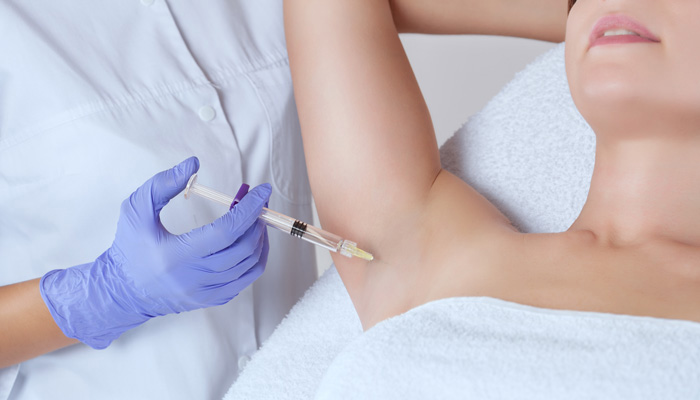 نقاط تزریق بوتاکس زیر بغل